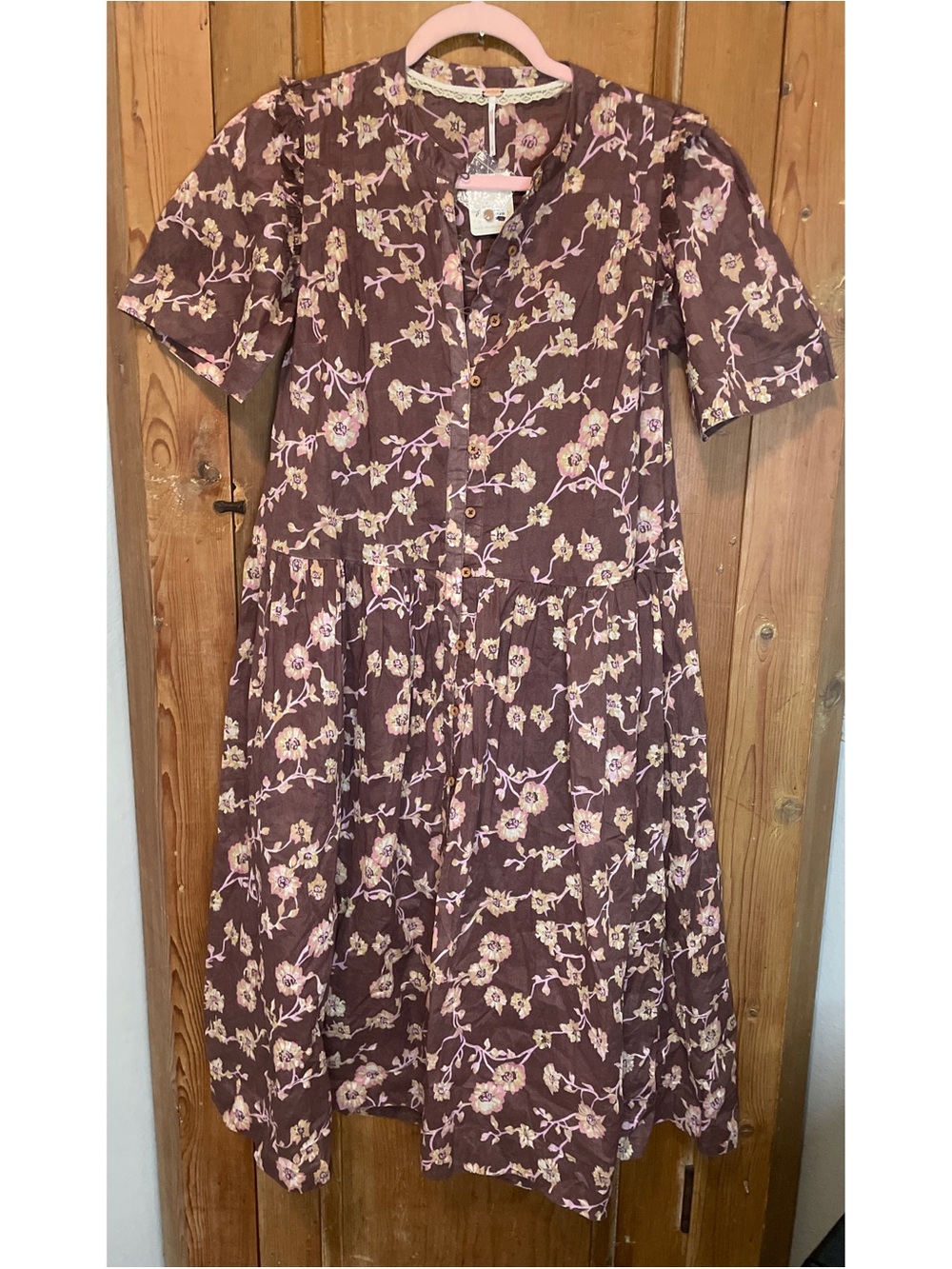 Free People Bella Mae brown floral midi dress NWT - Picture 3 of 12